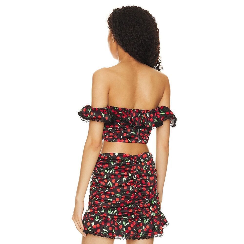 Majorelle NWT Kym Crop and Kym Mini Skirt Set in Black Cherry Size M - Picture 2 of 16